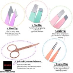 Multi tips eyebrow tweezers set